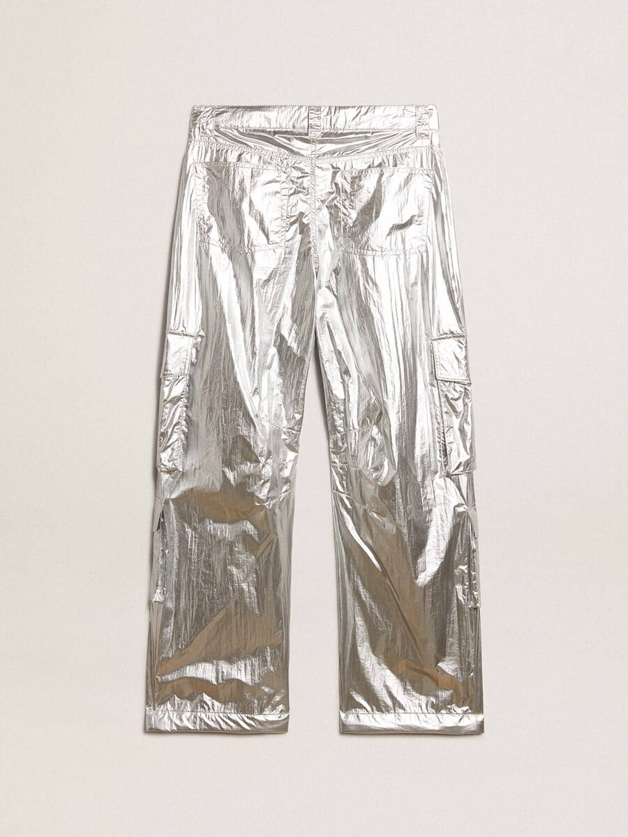 pantalón cargo para hombre en tejido técnico color plata