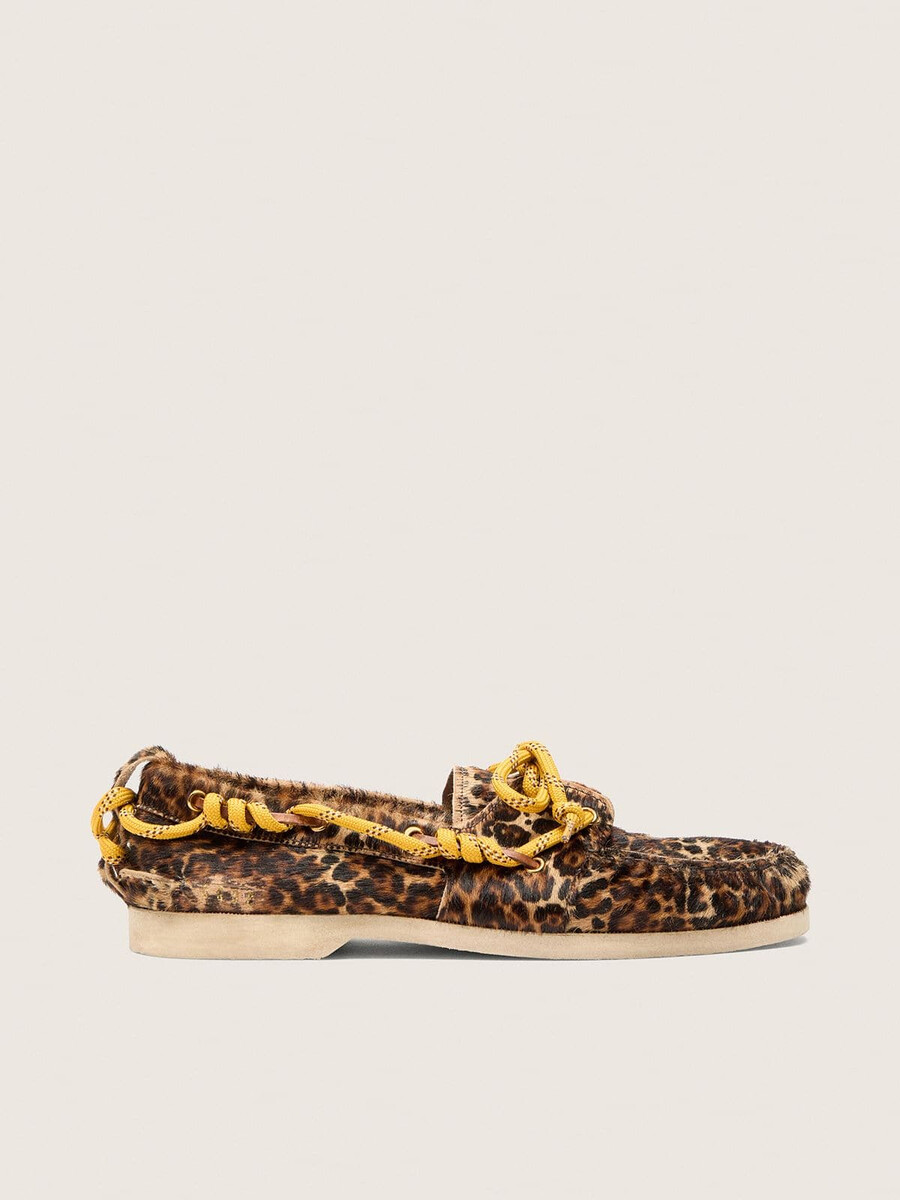 mocasín cruise para mujer en piel de potro con estampado de leopardo