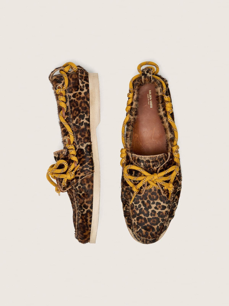 mocasín cruise para mujer en piel de potro con estampado de leopardo