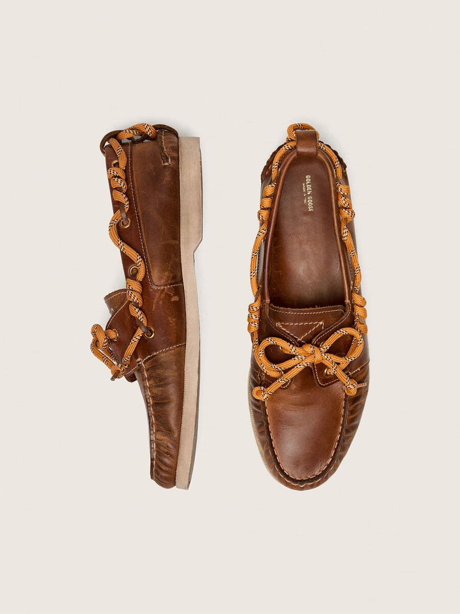 mocasín cruise para hombre en piel color tabaco