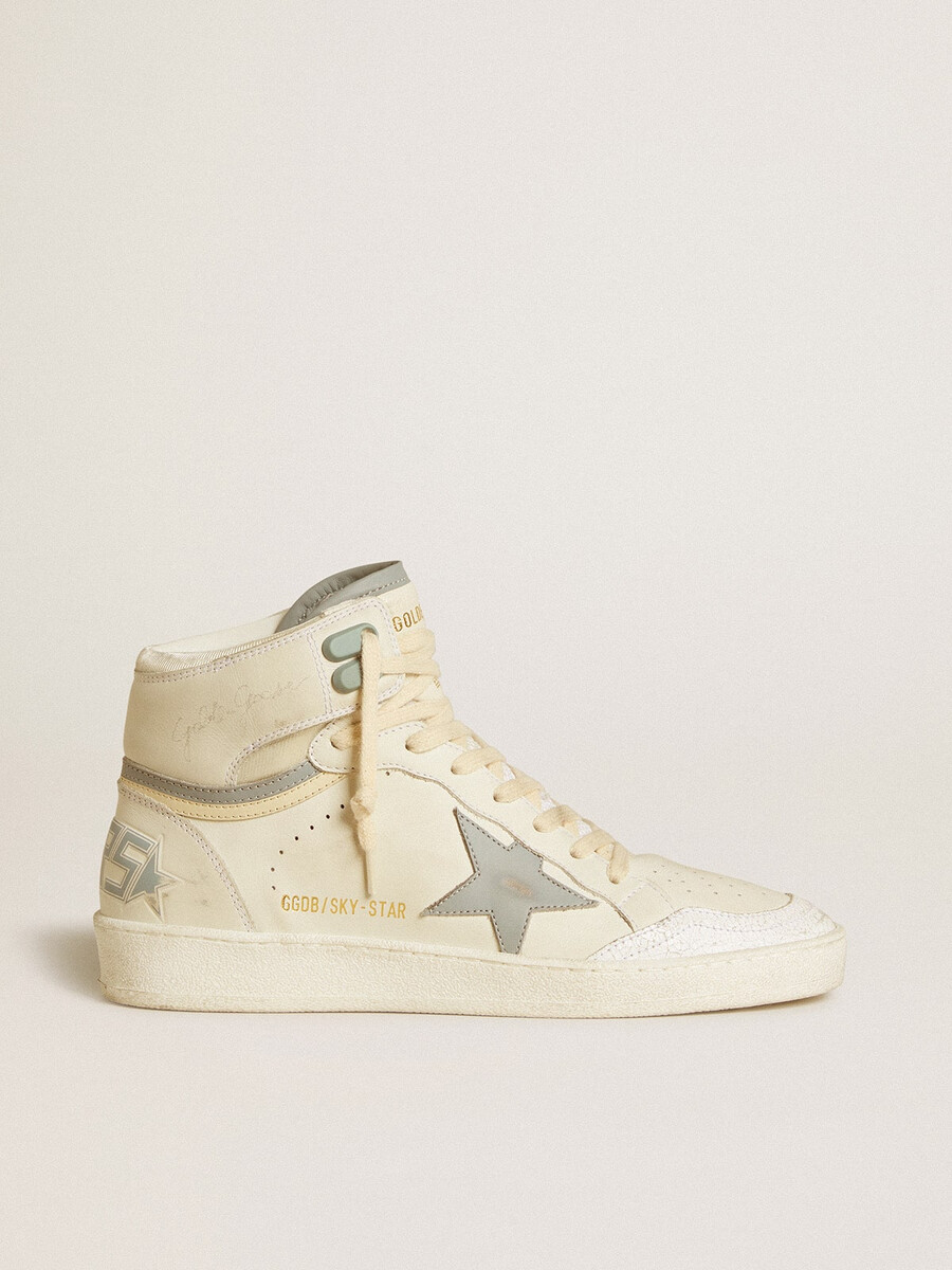 sky-star para mujer en piel con estrella de piel azul claro y refuerzo de talón blanco