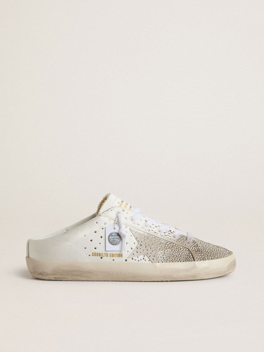 sabot super-star ltd para mujer con estrella de ante gris y cristales swarovski