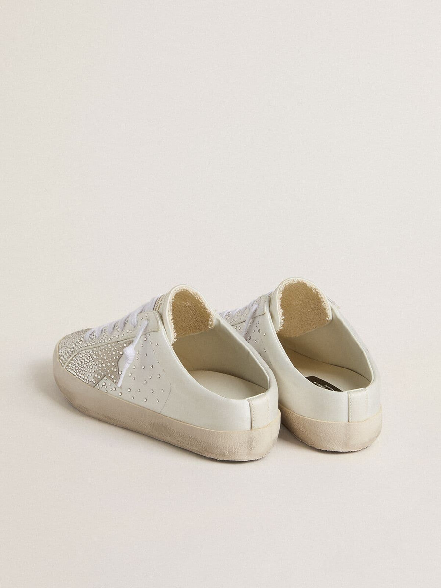 sabot super-star ltd para mujer con estrella de ante gris y cristales swarovski